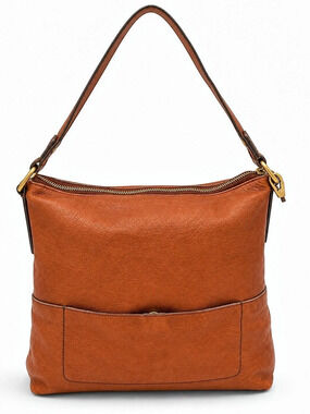 Fossil Amelia Hobo Shoulder Bag Cognac Brandy Brown Leather Tote SHB1819